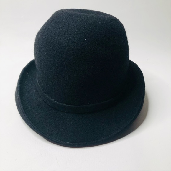 VTG 60s Lancaster Black Derby Cloche Hat Ladies Retro ChaplinStyle Bow 100%Wool - Picture 9 of 10